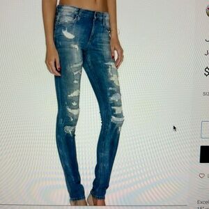 Joe’s Jeans 27 Mid rise Dawn Skinny Distressed   Denim Jeans EUC